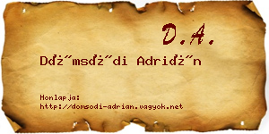 Dömsödi Adrián névjegykártya